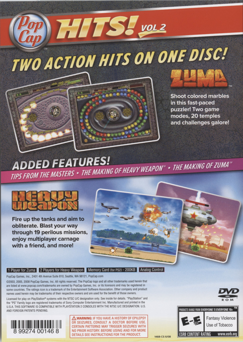 Popcap Greatest Hits Vol 2 — box-2D-back (US)