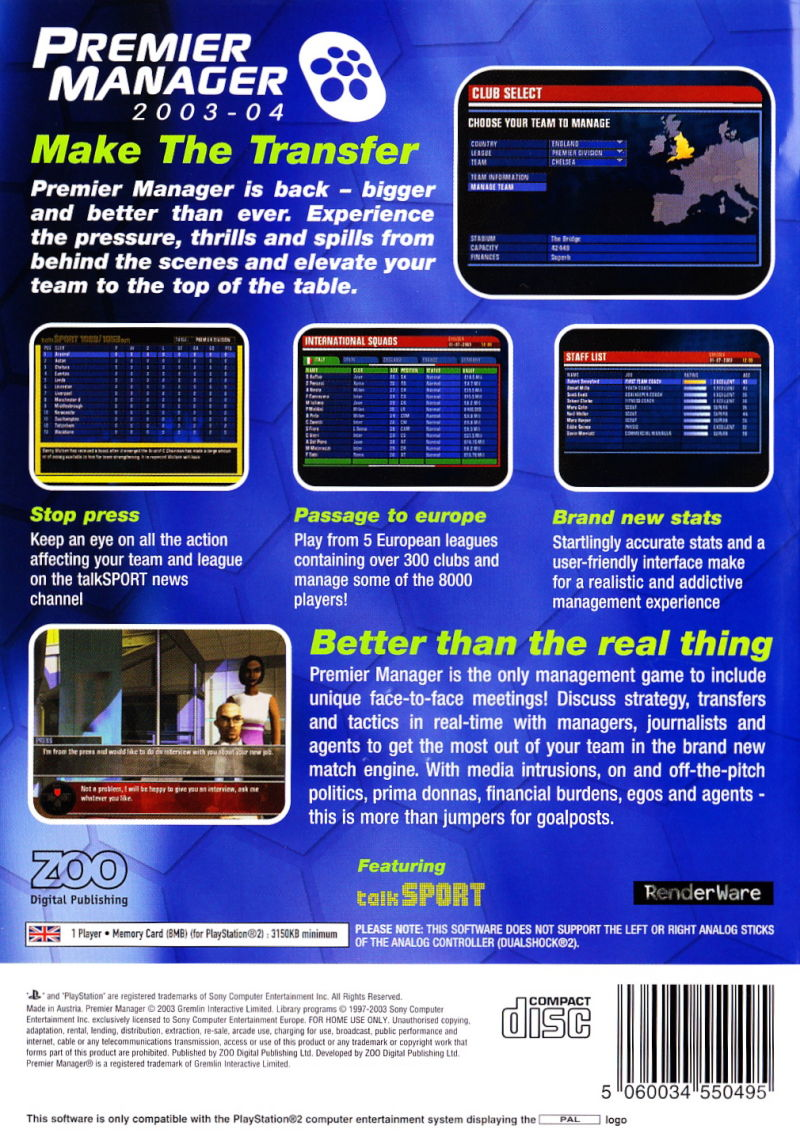 Premier Manager 2003-04 — box-2D-back (EU)