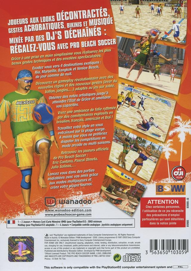 Pro Beach Soccer — box-2D-back (FR)