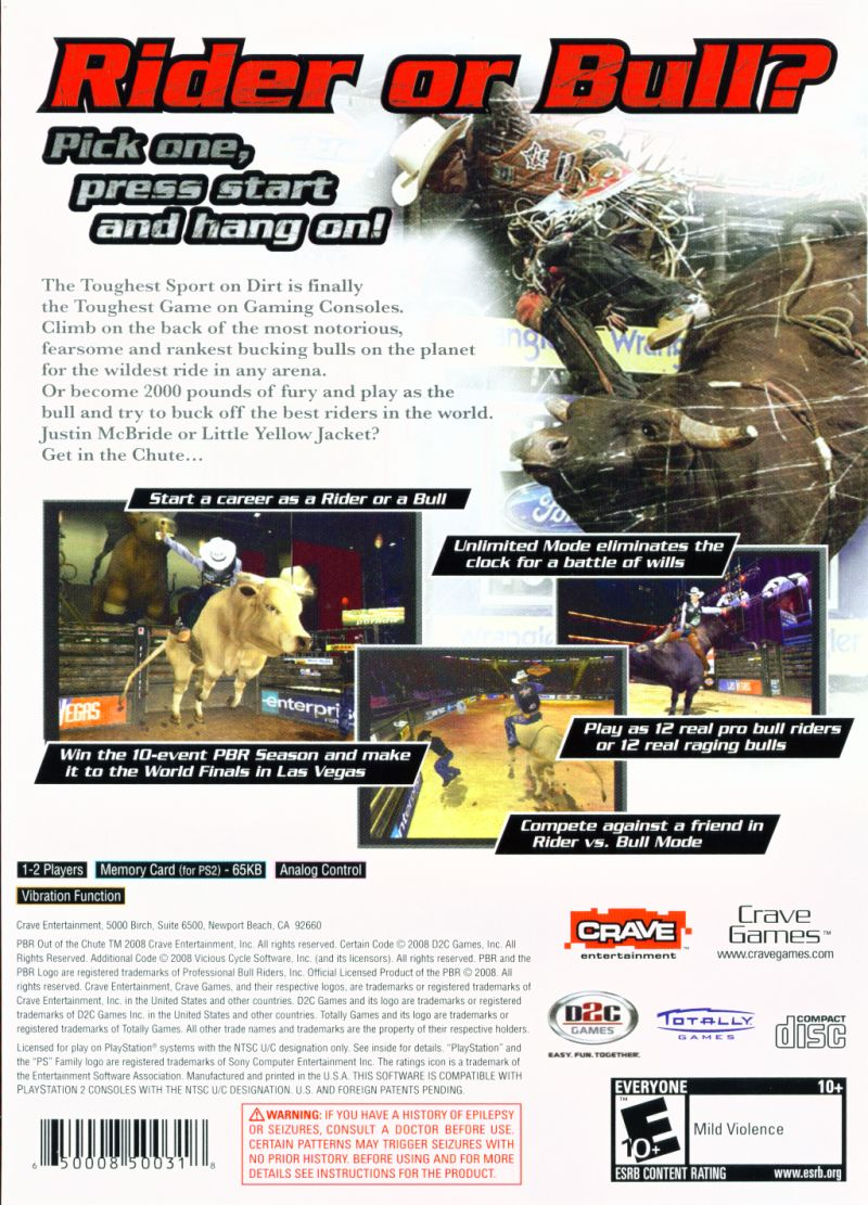 PBR - Out of the Chute — box-2D-back (US)