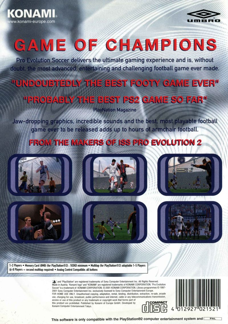 Pro Evolution Soccer — box-2D-back (EU)