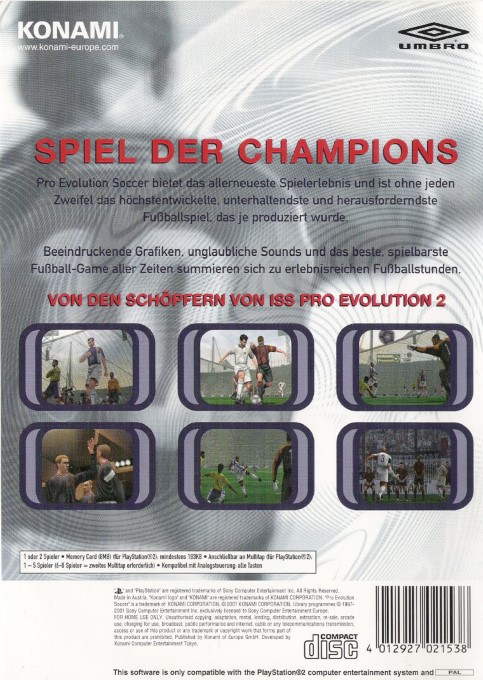 Pro Evolution Soccer — box-2D-back (DE)
