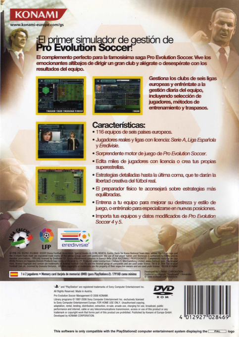 Pro Evolution Soccer Management — box-2D-back (SP)