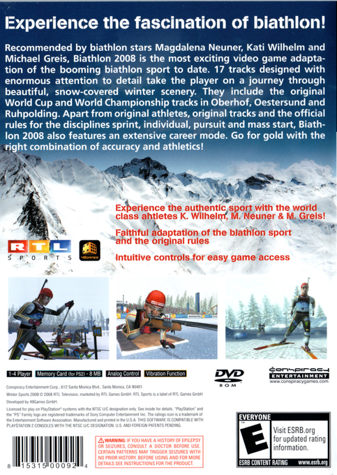 Rtl Biathlon 2008 — box-2D-back (US)