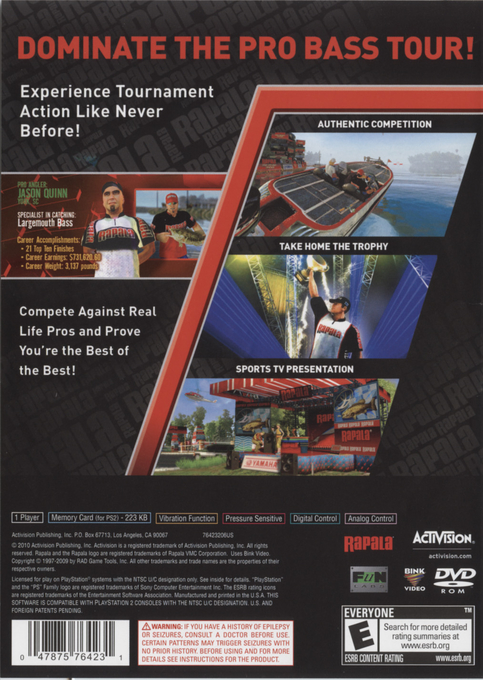 Rapala Pro Bass Fishing — box-2D-back (US)