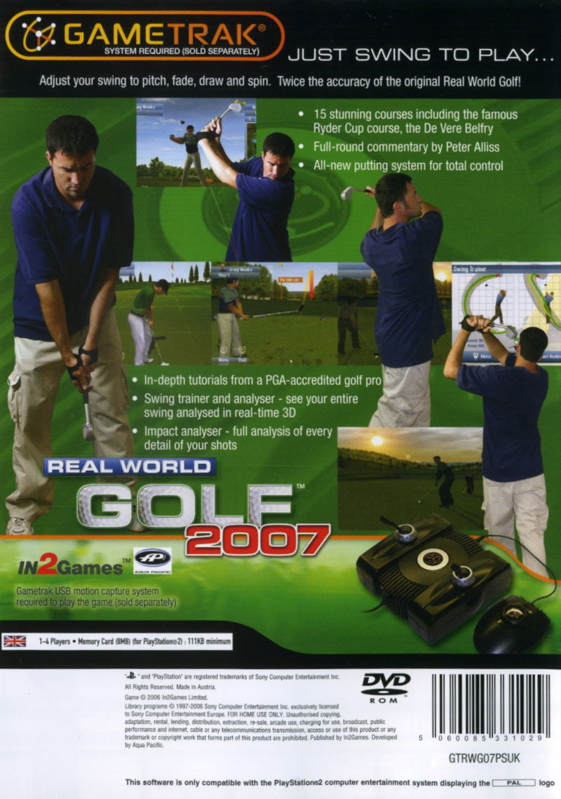 Real World Golf 2007 — box-2D-back (EU)