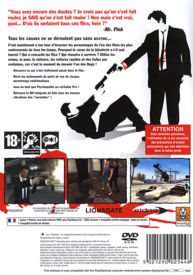 Reservoir Dogs — box-2D-back (FR)