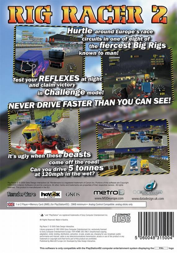 Rig Racer 2 — box-2D-back (EU)