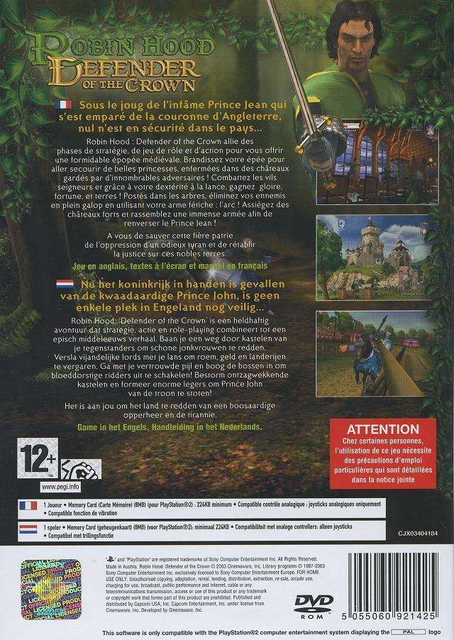 Robin Hood - Defender Of The Crown — box-2D-back (FR)
