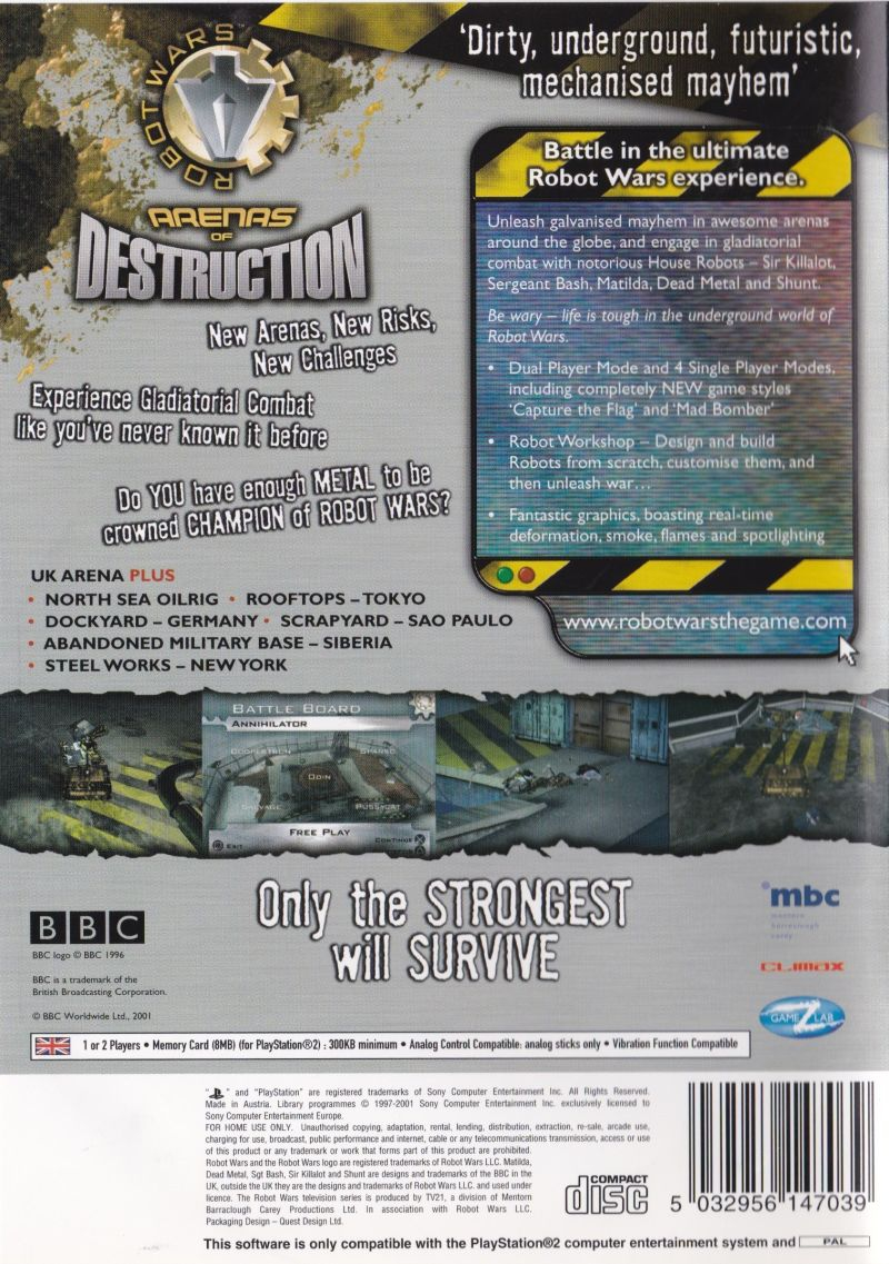 Robot Wars - Arenas Of Destruction — box-2D-back (EU)