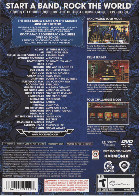 Rock Band 2 — box-2D-back (US)