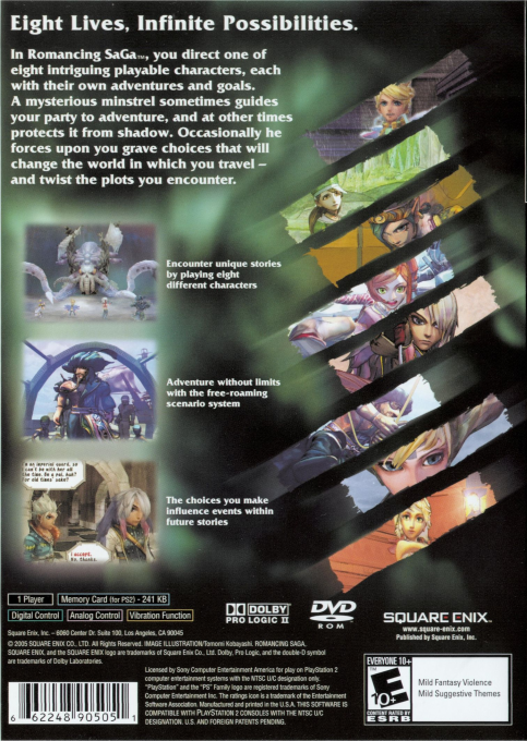 Romancing Saga — box-2D-back (US)