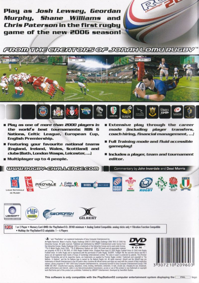 Rugby Challenge 2006 — box-2D-back (EU)