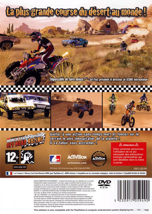Score International Baja 1000 World Championship Off Road Racing — box-2D-back (FR)