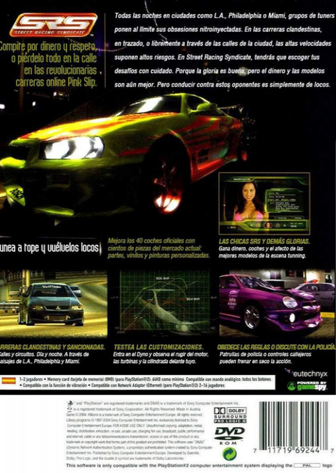 Street Racing Syndicate — box-2D-back (SP)