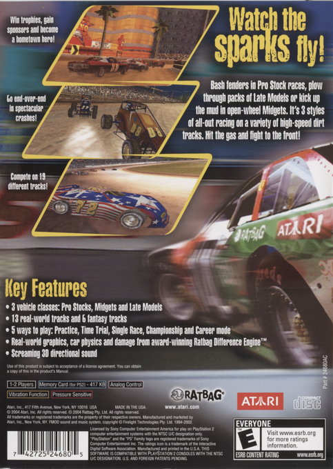 Stock Car Speedway — box-2D-back (US)