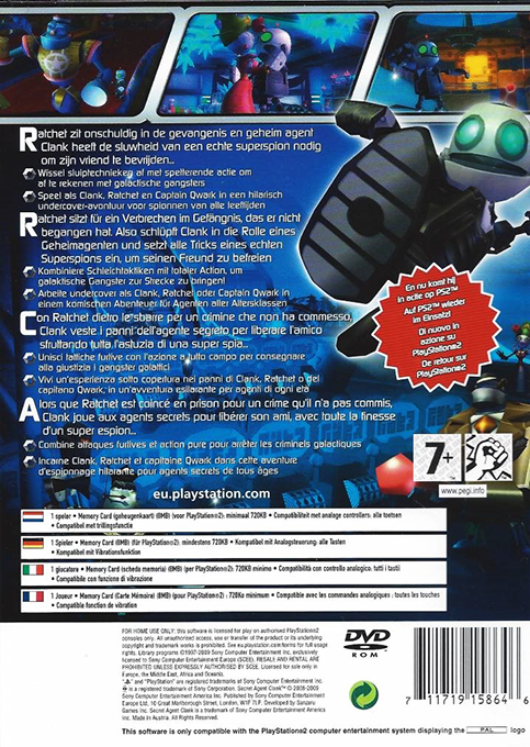 Secret Agent Clank — box-2D-back (EU)