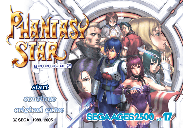 Sega Ages 2500 Series Vol. 17 - Phantasy Star - Generation - 2 — sstitle (WOR)