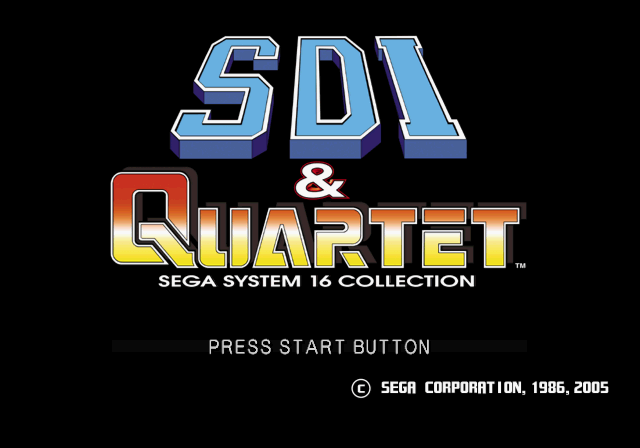 Sega Ages 2500 Series Vol. 21 - SDI & Quartet - Sega System 16 Collection — sstitle (JP)