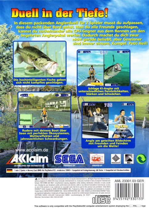 Sega Bass Fishing Duel — box-2D-back (DE)