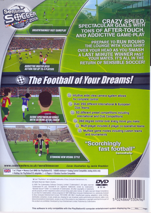 Sensible Soccer 2006 — box-2D-back (EU)