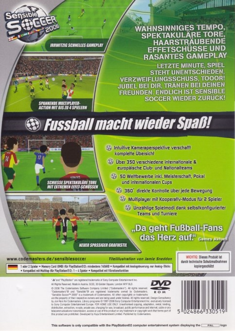 Sensible Soccer 2006 — box-2D-back (DE)