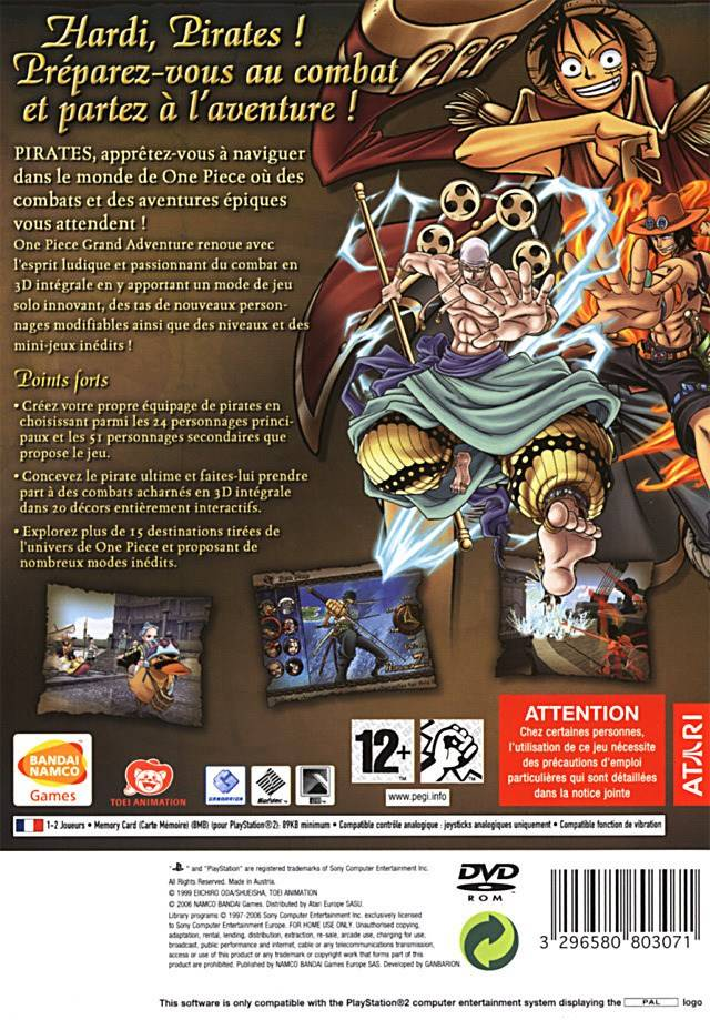 One Piece Grand Adventure — box-2D-back (FR)