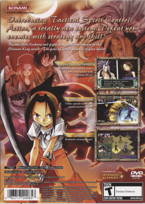 Shaman King - Power Of Spirit — box-2D-back (US)