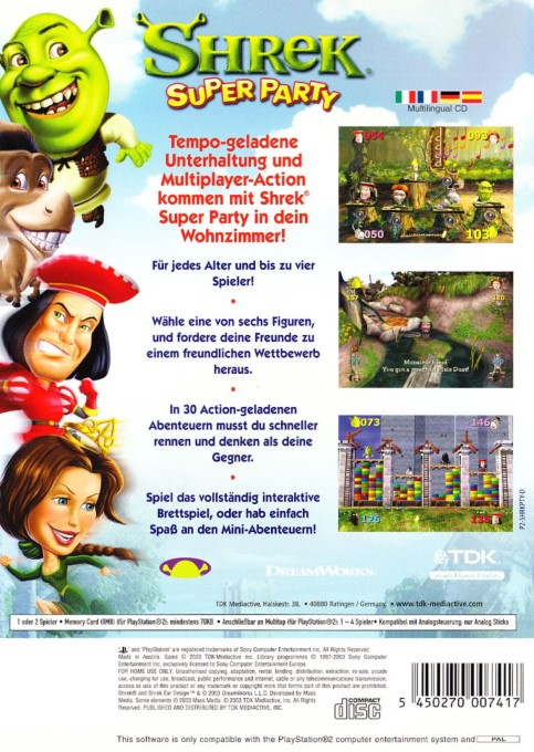 Shrek - Super Party — box-2D-back (DE)