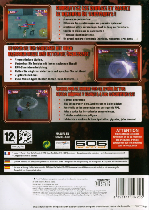 Zombie Attack — box-2D-back (EU)