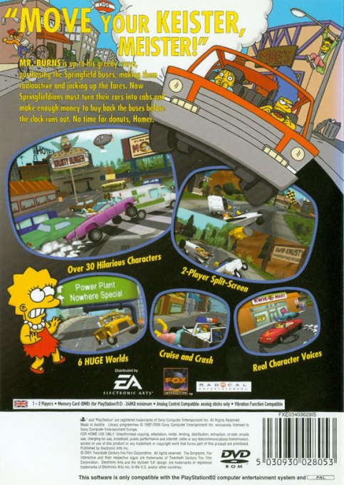 Simpsons - Road Rage, The — box-2D-back (EU)