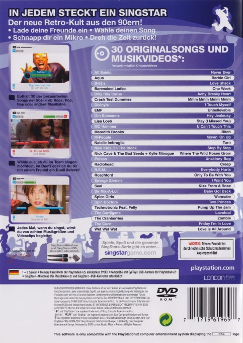 SingStar '90s — box-2D-back (DE)