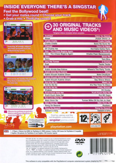 SingStar Bollywood — box-2D-back (EU)
