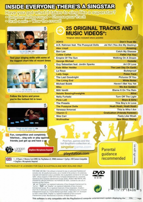 Singstar Chart Hits — box-2D-back (EU)