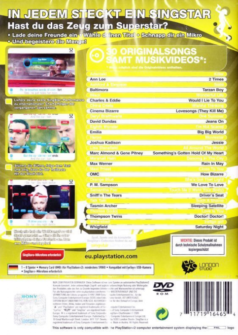 Singstar Chartbreaker — box-2D-back (DE)