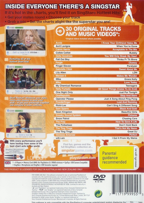 SingStar Hottest Hits — box-2D-back (WOR)
