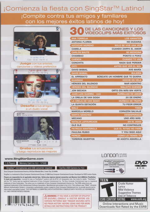 SingStar Latino — box-2D-back (US)