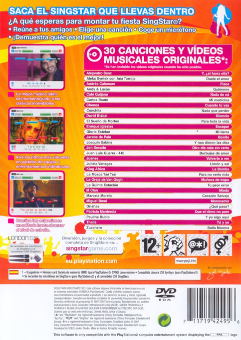SingStar Latino — box-2D-back (SP)