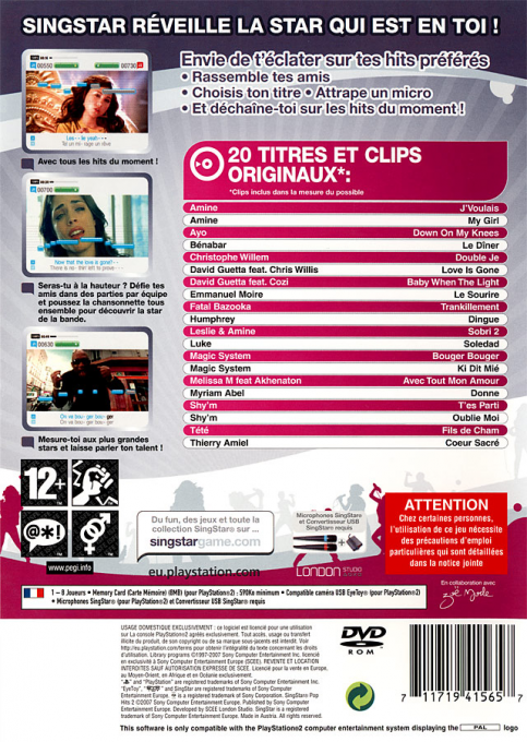Singstar Pop Hits 2 — box-2D-back (EU)