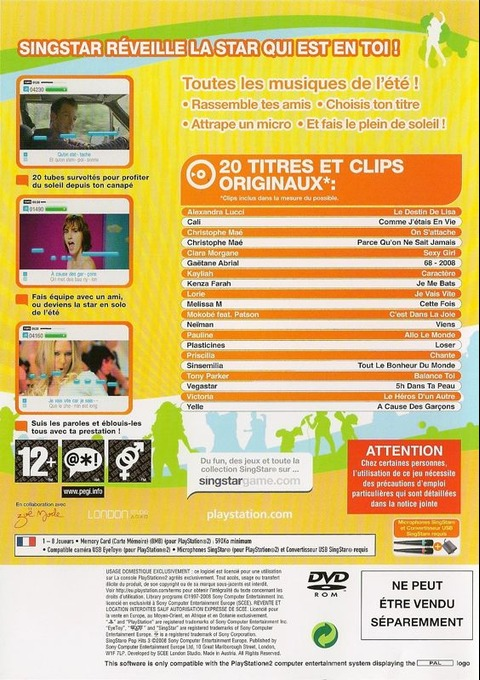 Singstar Pop Hits 3 — box-2D-back (FR)