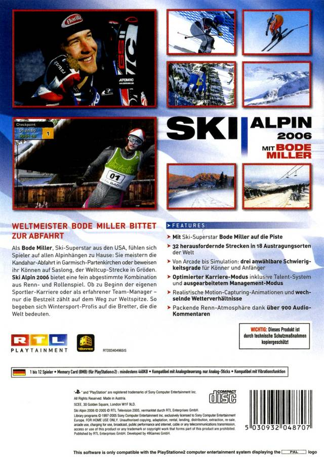 Ski Racing 2006 Featuring Hermann Maier — box-2D-back (DE)