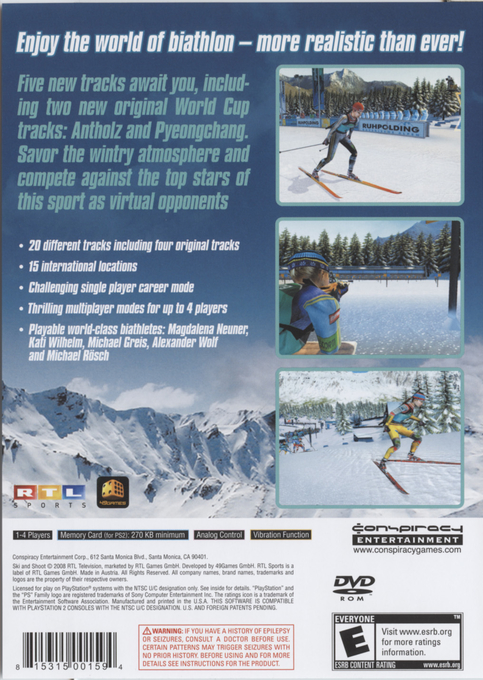 Ski and Shoot — box-2D-back (US)