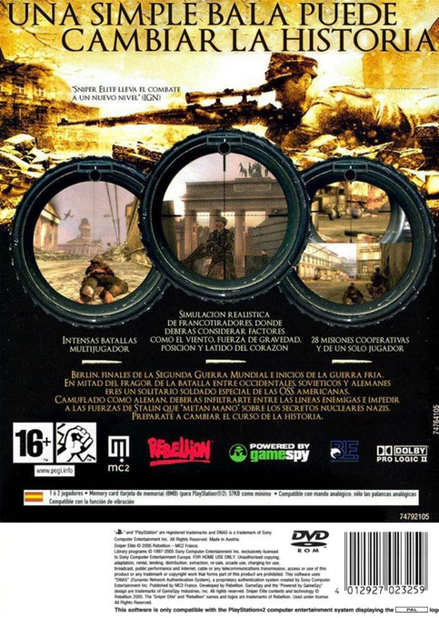 Sniper Elite — box-2D-back (SP)