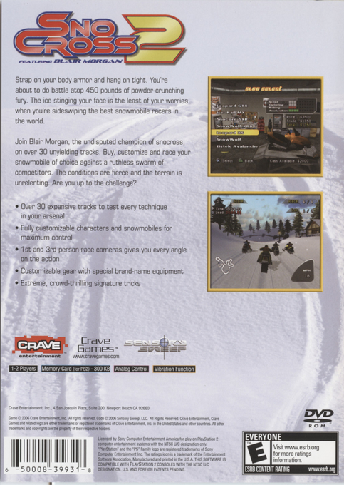 Snocross 2 — box-2D-back (US)