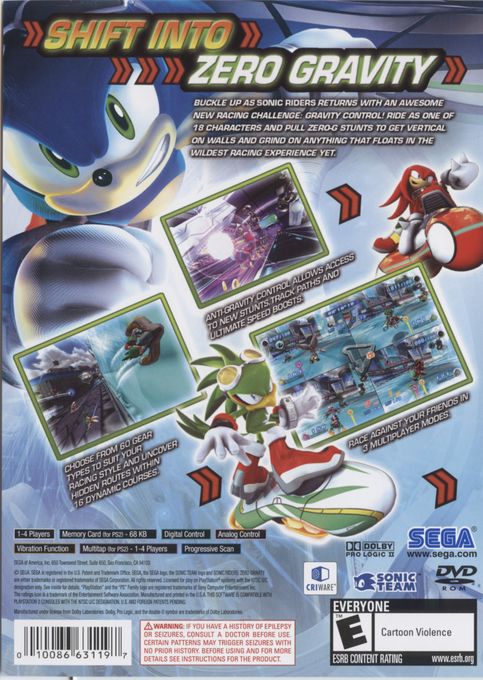 Sonic Riders Zero Gravity — box-2D-back (US)