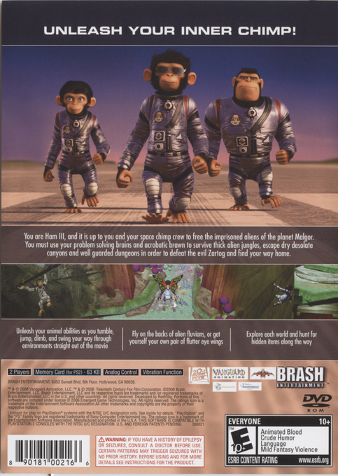 Chimpanzés De L'espace, Les — box-2D-back (US)