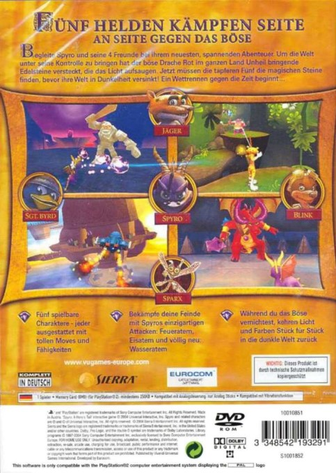 Spyro - A Hero's Tail — box-2D-back (DE)