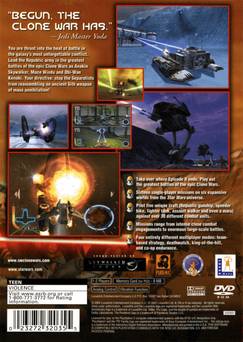 Star Wars - The Clone Wars — box-2D-back (US)