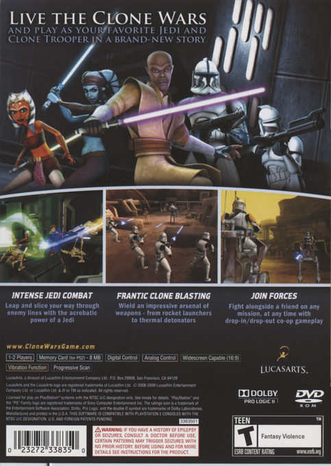 Star Wars The Clone Wars - Les Héros De La République — box-2D-back (US)