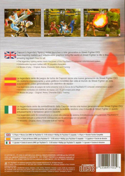 Street Fighter Ex3 — box-2D-back (EU)